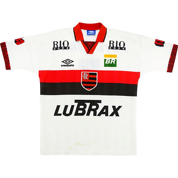 Tailandia Camiseta Flamengo Replica Segunda Ropa Retro 1995 1996 Blanco